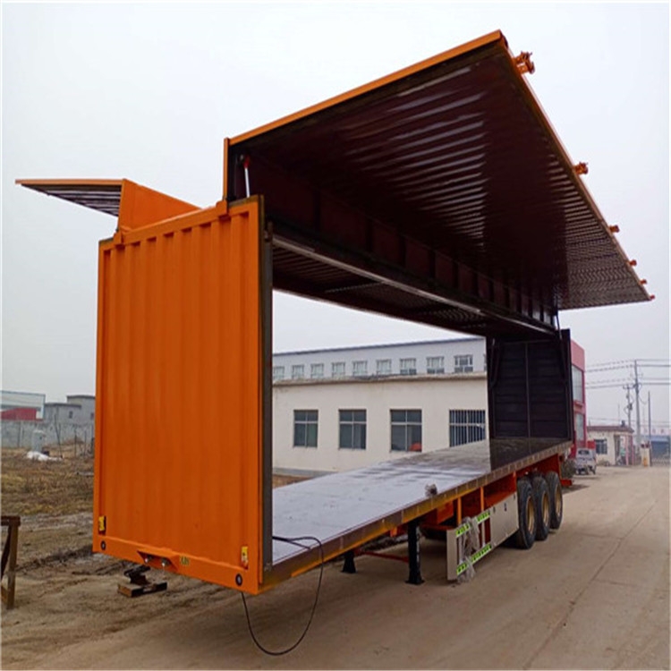 物流运输集装箱半挂车 三桥轻型集装箱生产 集装箱运输车