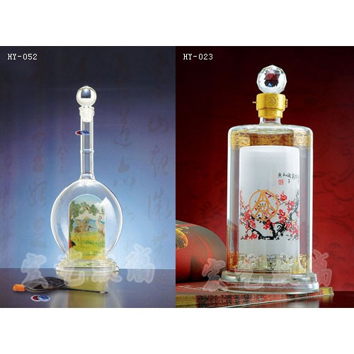辽宁工艺酒瓶公司/宏艺玻璃制品厂家供应内画酒瓶