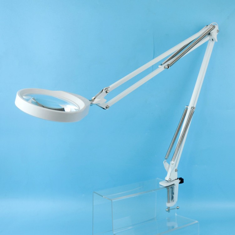 PDOK放大镜带灯美式悬臂支架夹式PD435127白色款